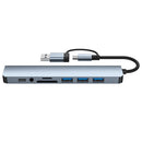 8 in 2 USB +Type C HUB Docking Station with 3.5mm