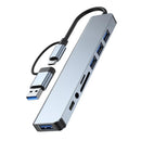 8 in 2 USB +Type C HUB Docking Station with 3.5mm